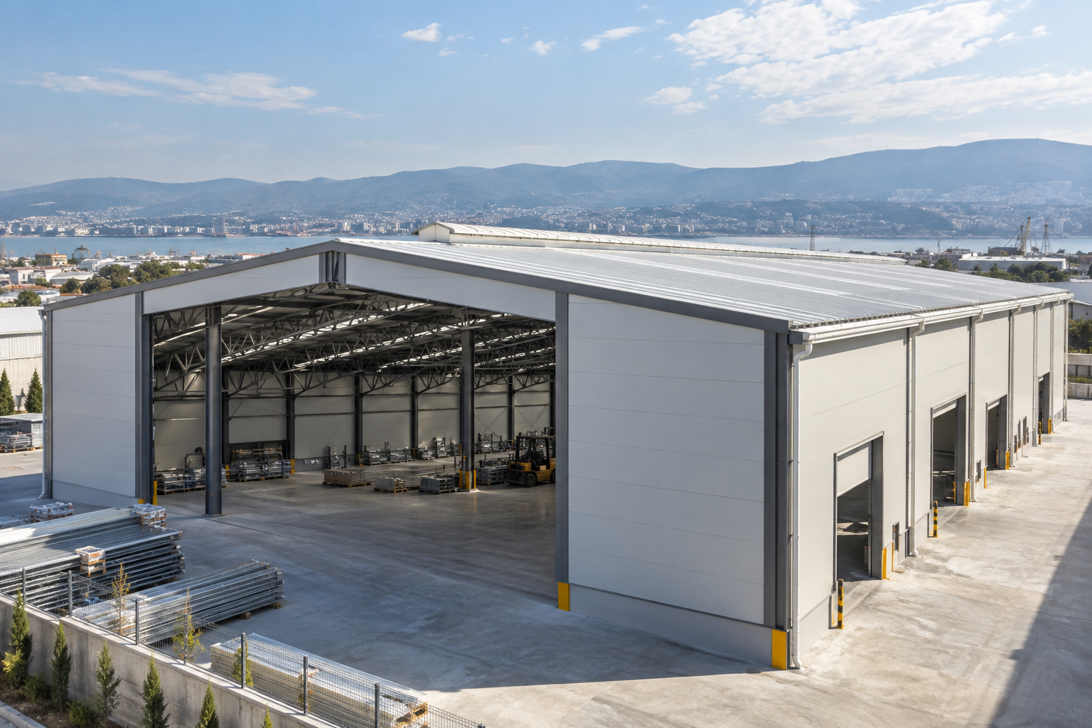 Kocaeli'de çelik konstrüksiyon ve sandviç panel çatı uygulaması